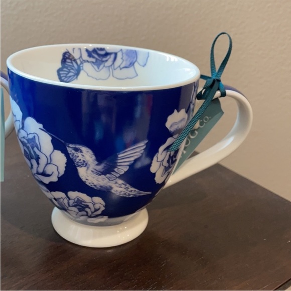 Other - THE ENGLISH MUG CO FINE CHINA Floral Blue COFFEE TEA MUG CUP ~ NEW